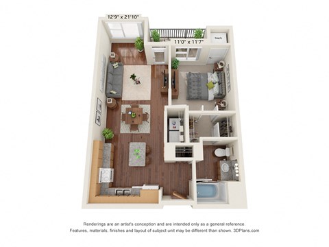 Centennial Crossings_Bedroom A3 Floor Plan